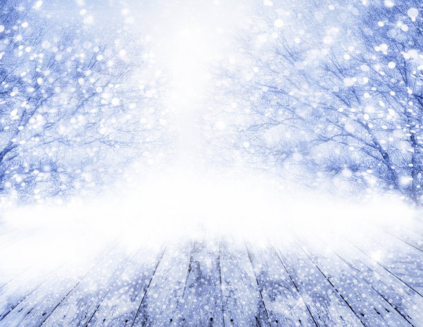 圣诞树散焦装饰蓝色散焦图片下载