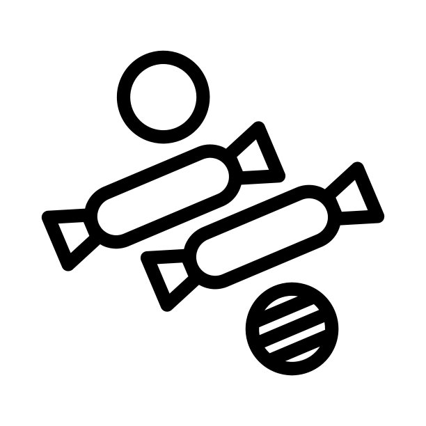 美味的糖果线图标。糖果矢量插图孤立在白色。食物轮廓风格设计，专为网页和应用设计。Eps 10。图片下载