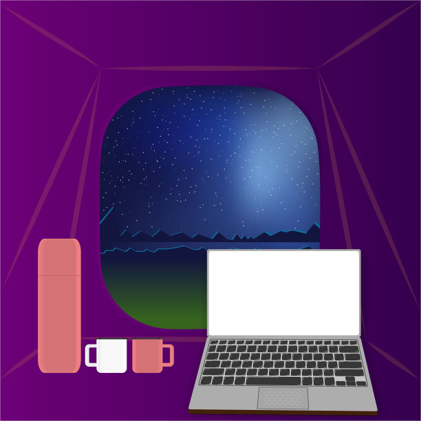 从帐篷看到的夜景图片下载