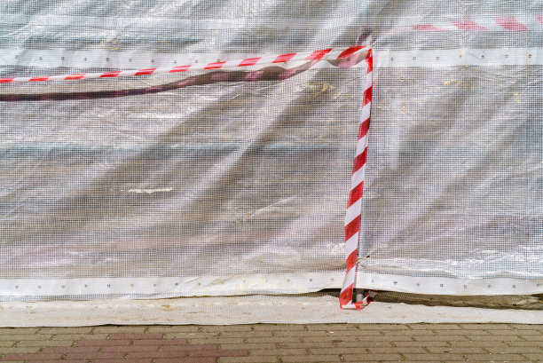 建筑工地的危险警告带图片下载