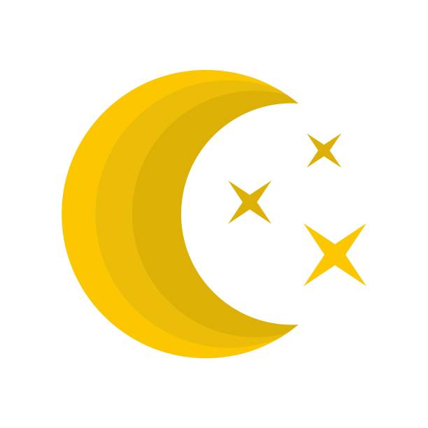 月夜图标，扁平风格图片下载