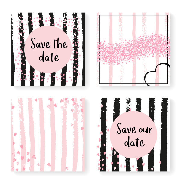 婚礼彩纸条纹，邀请集图片下载