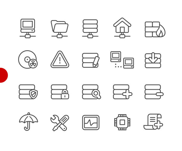 网络和服务器图标//红点系列图片下载