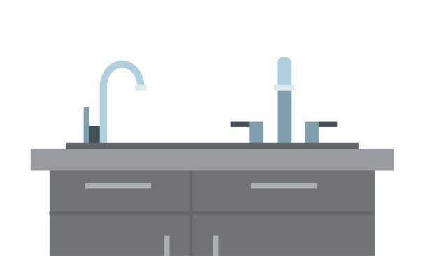 水槽厨房碗柜与碗矢平隔离图片下载