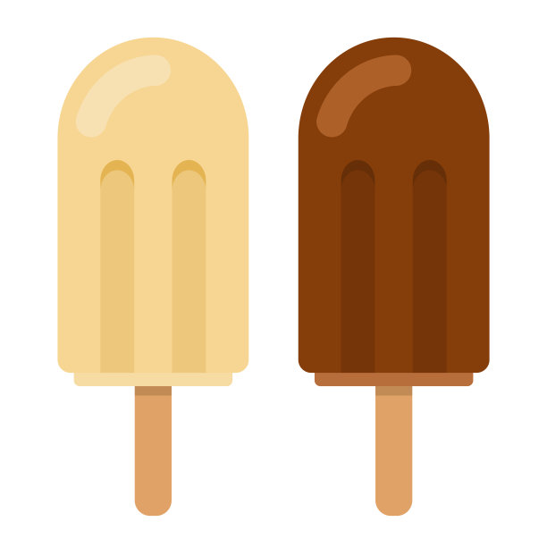 焦糖冰淇淋和咖啡冰淇淋在釉上扁平分离图片下载