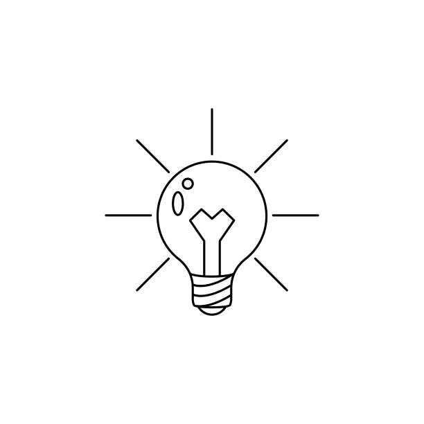 灯泡和照明图标：适用于移动概念和Web应用程序的创意解决方案元素，网站设计、App开发细线图标，高级图标图片下载