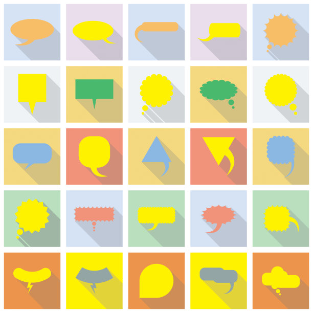 用于信息图的大型语音气泡集。平面图标与阴影在时尚的风格集合。图片下载