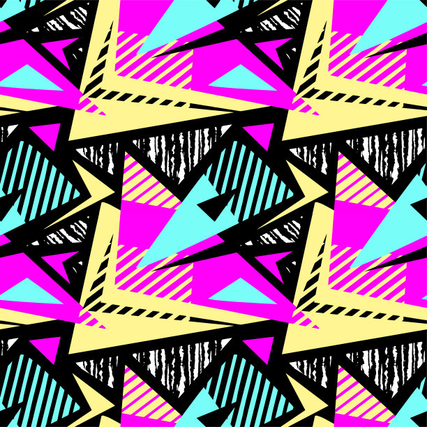 抽象几何无缝粗犷图案，现代设计模板。图片下载