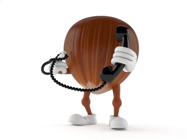 榛果人物拿着电话听筒图片下载