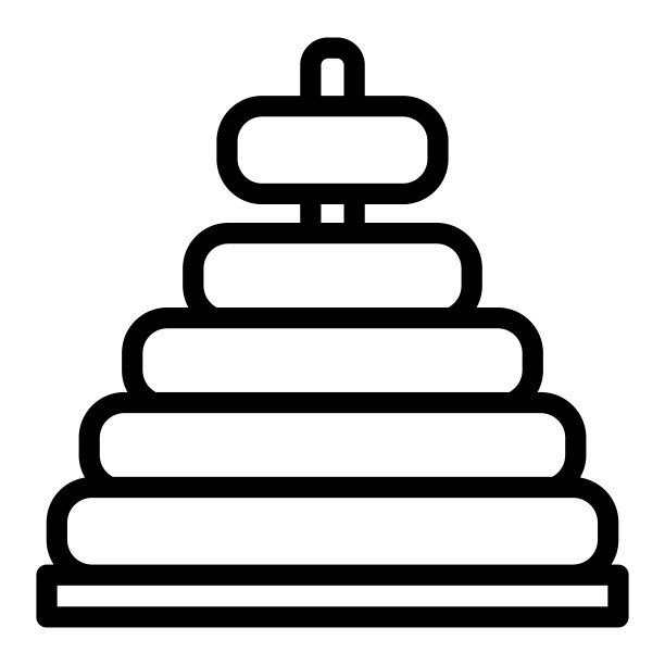 玩具金字塔线图标。教育玩具矢量插图孤立在白色。玩具轮廓风格设计，为网页和应用设计。Eps 10。图片下载