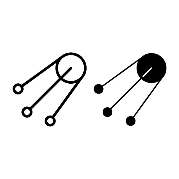 人造卫星线条和图案标志。白色背景卫星矢量图。专为网页和应用程序设计的航天飞机轮廓样式。EPS 10格式。图片下载