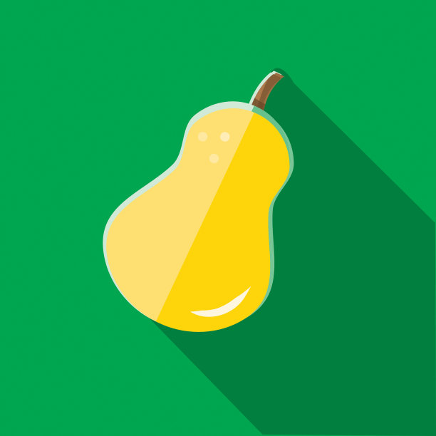 黄梨水果平面设计主题与阴影图标图片下载