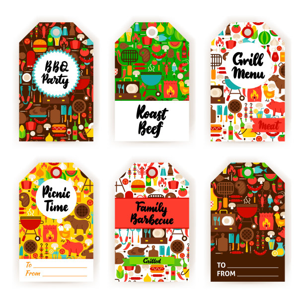 烧烤礼品标签套装图片下载