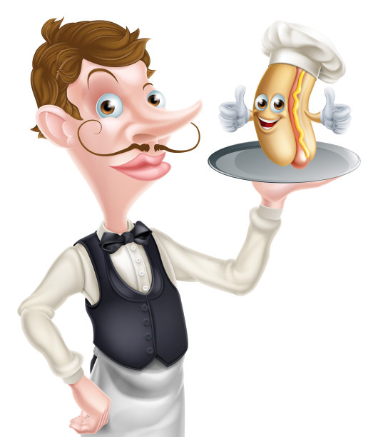 卡通热狗服务员图片下载
