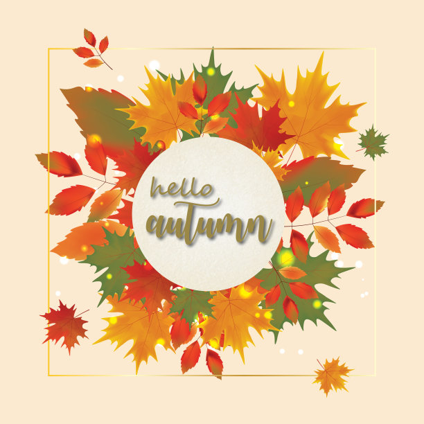 秋天的背景是红色的落叶图片下载