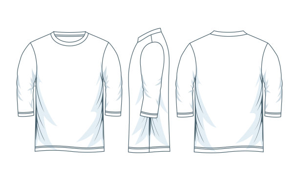 四分之一长袖t恤图片下载