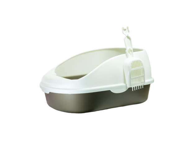 孤立的白色背景上的猫厕所。宠物用品的概念。图片下载