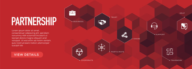 合作旗帜设计图片下载