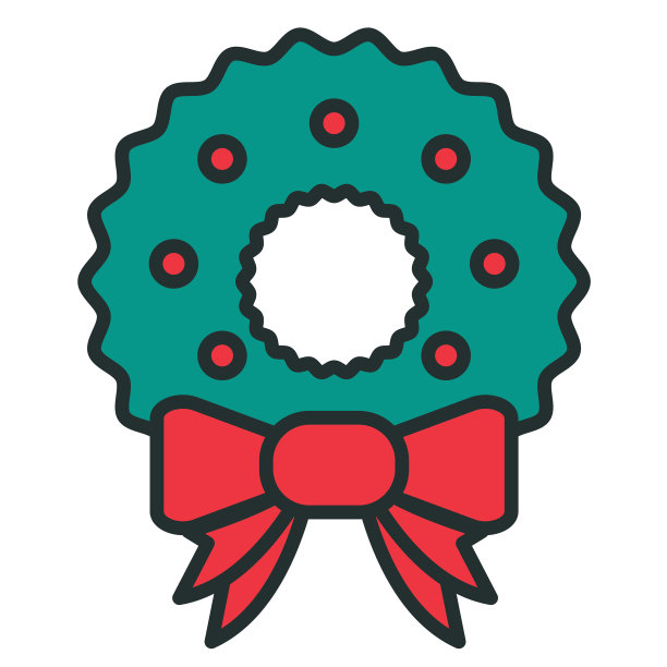 圣诞线图标花环图片下载