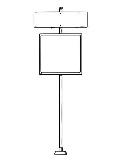 矢量卡通画的交通标志与两个空白处为你的文本图片下载