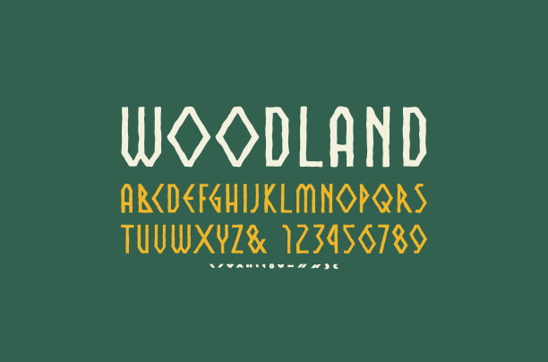 装饰几何无衬线字体风格的手工图形图片下载