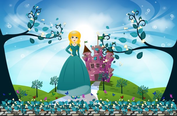 美丽的公主和城堡图片下载