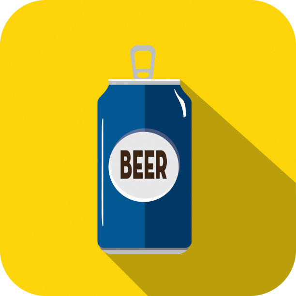 精酿啤酒平面设计主题图标与阴影图片下载