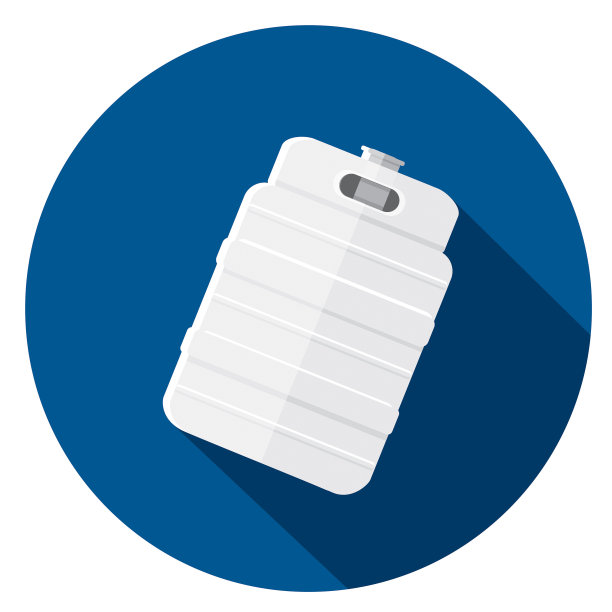 精酿啤酒金属桶平面设计主题图标与阴影图片下载