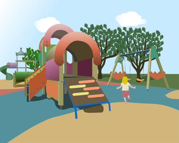 在孩子的操场上快乐的一天图片下载