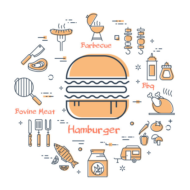 黄圆概念美味的食物-汉堡图片下载