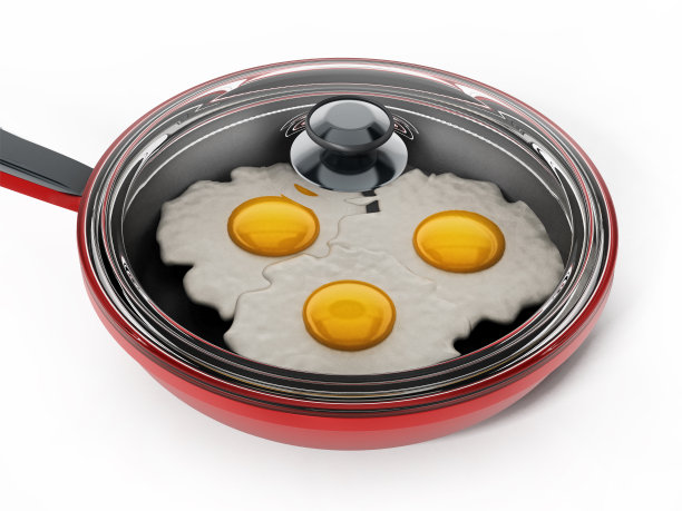 在平底锅里煎蛋图片下载