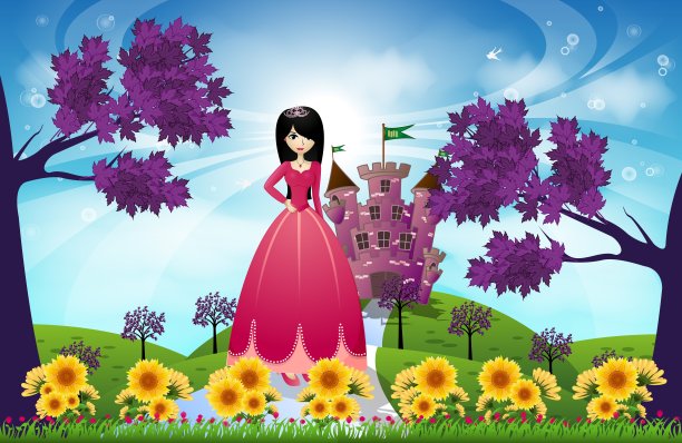 美丽的公主和城堡图片下载
