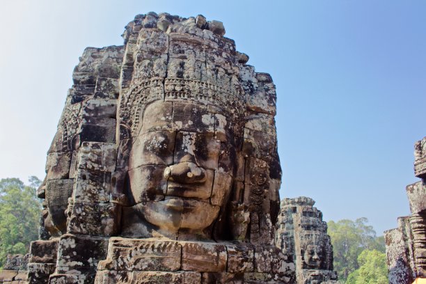 柬埔寨吴哥窟巴戎寺的佛像图片下载