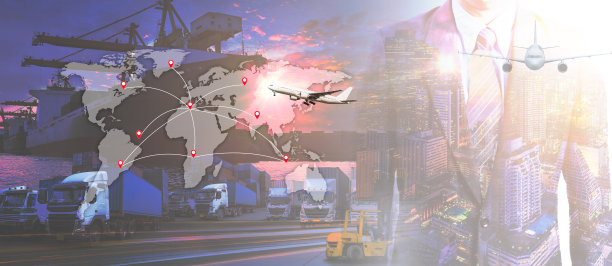 业务物流概念，全球业务连接技术接口，全球合作伙伴连接集装箱货运船舶为物流进出口背景，物联网，在线货物订单全球图片下载