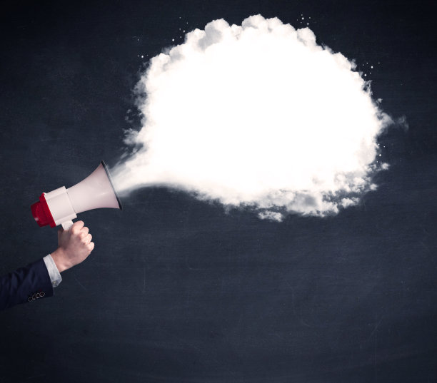 带有朴素信息云的扩音器图片下载