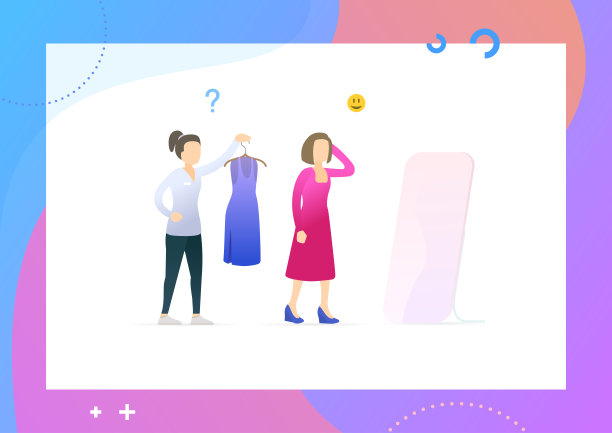 女性的购物。这个女孩正在商店里试穿一件新衣服。图片下载