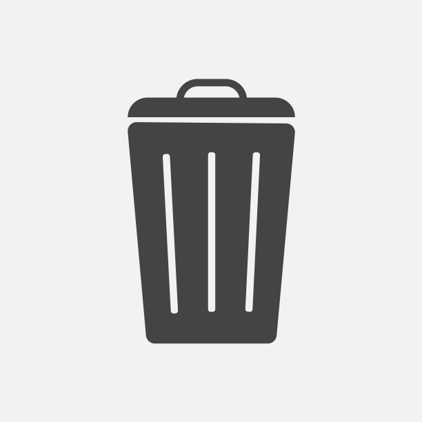 容器回收垃圾标识隔离。在灰色背景上的平坦图标bin。平面图像垃圾桶。图层分组便于编辑插图。为你的设计。图片下载