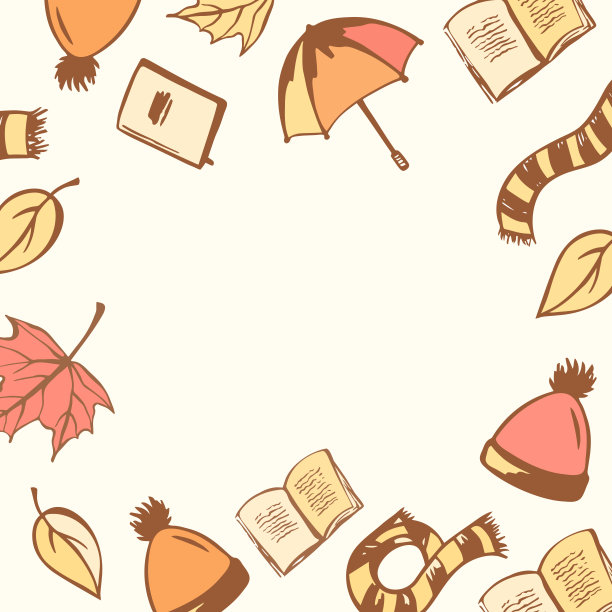 秋天的背景。矢量方形海报与复制空间。图片下载