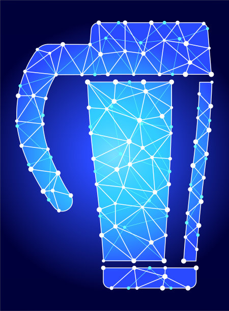 咖啡蓝色三角形节点向量模式图片下载