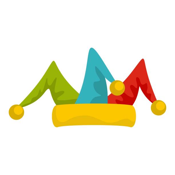 中世纪小丑图标，平面风格图片下载