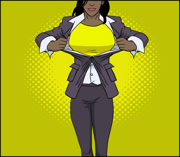 向量非裔美国女超人转型图片下载