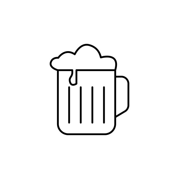 啤酒杯图标。元素简单的图标为网站，网页设计，移动应用程序，信息图形。细线图标用于网站设计和开发，应用程序开发图片下载