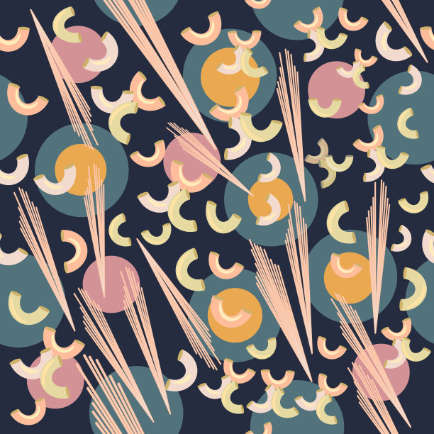 抽象向量模式粉红色通心粉在深蓝色的背景图片下载