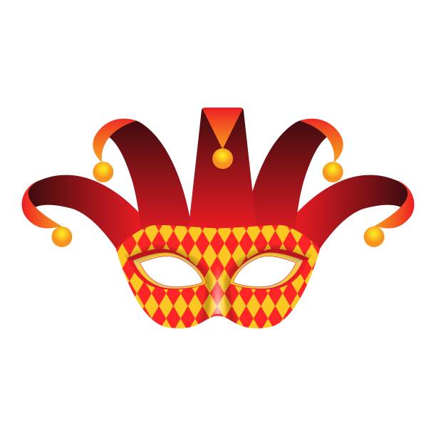 小丑面具图标，现实主义风格图片下载