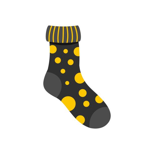 纺织品袜子图标，扁平风格图片下载