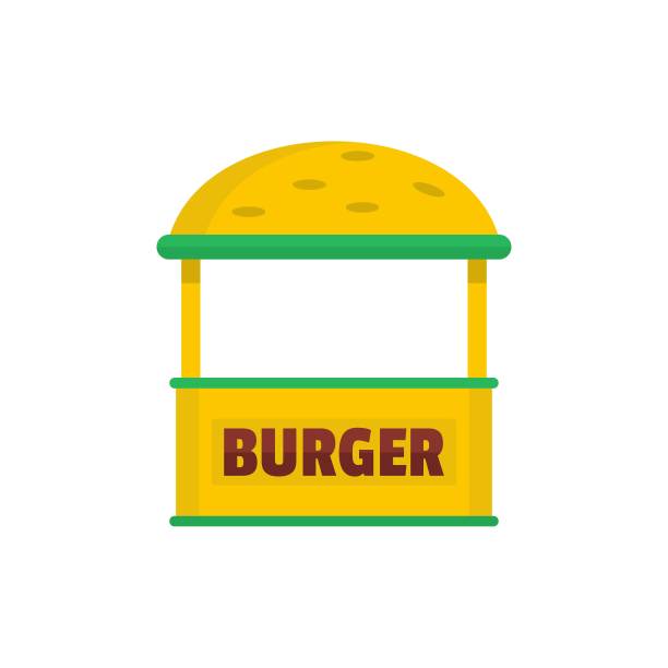 汉堡贸易图标，扁平化风格。图片下载