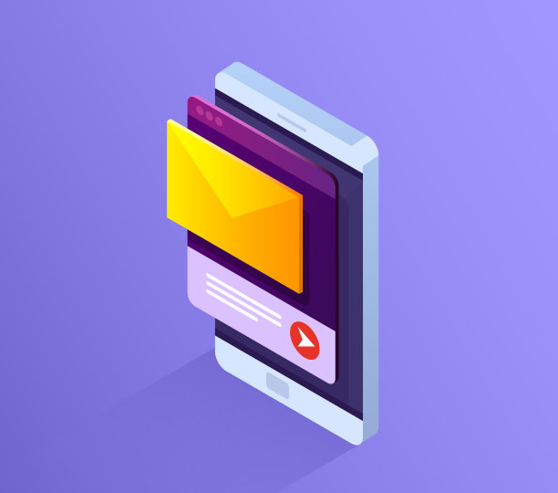 移动电子邮件通知图标。电子邮件营销。沟通，信息传播，发送电子邮件。矢量3d等角插图。图片下载