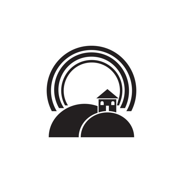 彩虹村里的图标。景观插图元素。优质的图形设计图标。标志和符号收集图标为网站，网页设计，移动应用程序图片下载