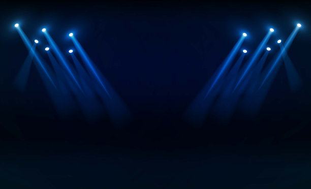 明亮的体育场灯光矢量设计。照明图片下载