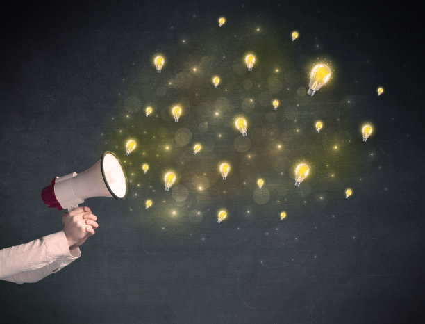 扩音器和灯泡图片下载